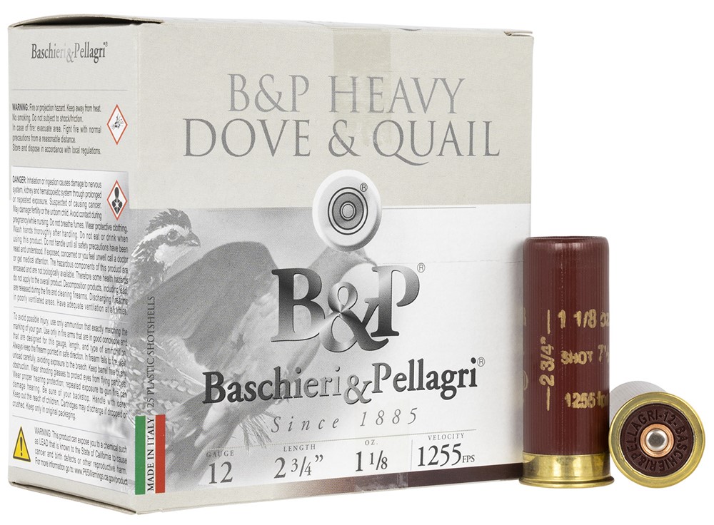 FIOCCHI B&P Dove & Quail 12Ga 2-3-4 1-1-8oz #7.5 Shot 1255FPS 25 Shells Per-img-0