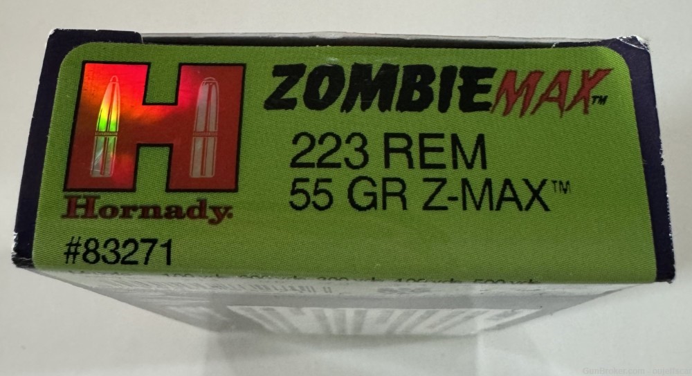 Hornady Zombie Max .223 Remington 55gr Z-Max 100 - 5 Boxes of 20 ea #83271-img-3