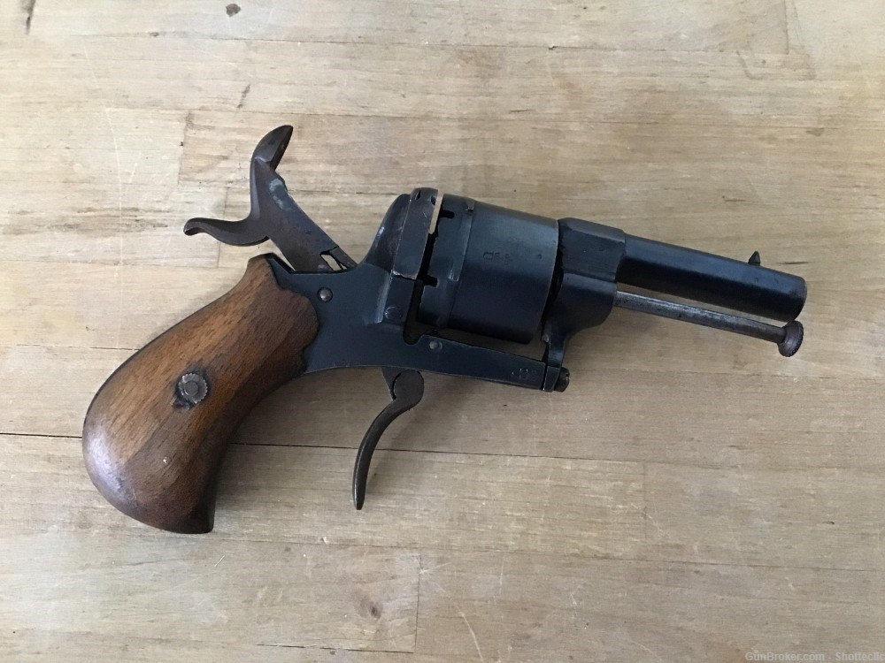 German Proofed Pinfire Lefaucheux Folding Trigger Revolver Bulldog-img-3