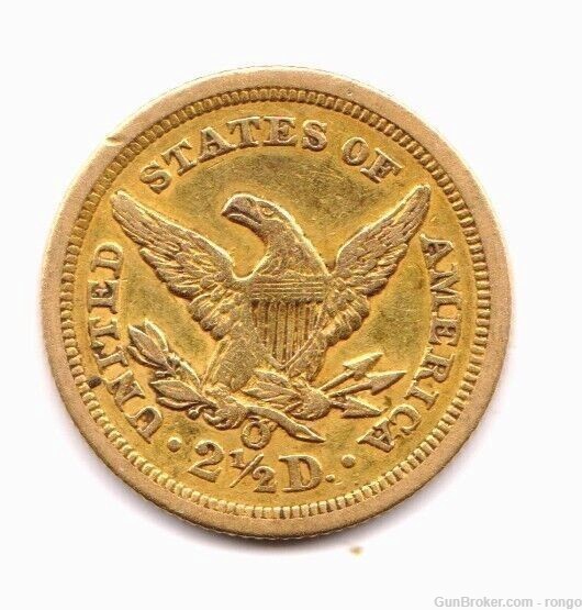 1843 O $2.50 Gold Piece XF+ New Orleans Gold Quarter Eagle (B4)-img-1