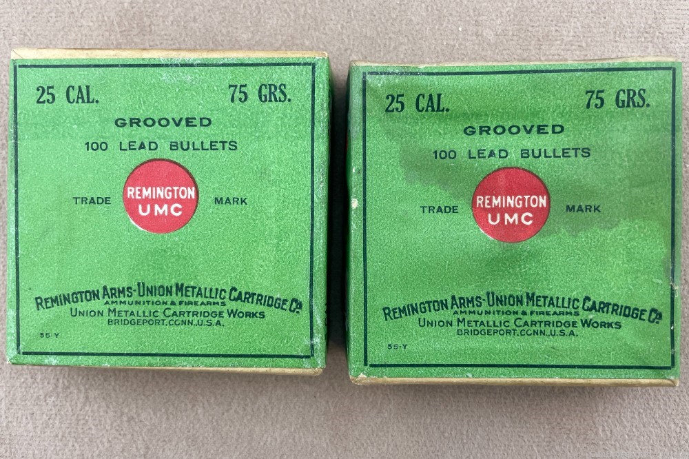 Vintage Rem-UMC .25-cal 75grs Grooved Lead Rifle Bullets (Qty: 200)-img-1