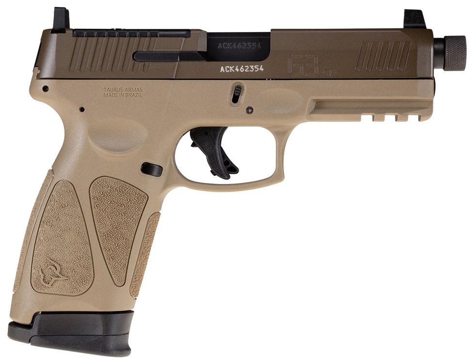 Taurus G3 9mm Luger 17+1 4.50 Threaded Barrel FDE Polymer Frame With Picati-img-0