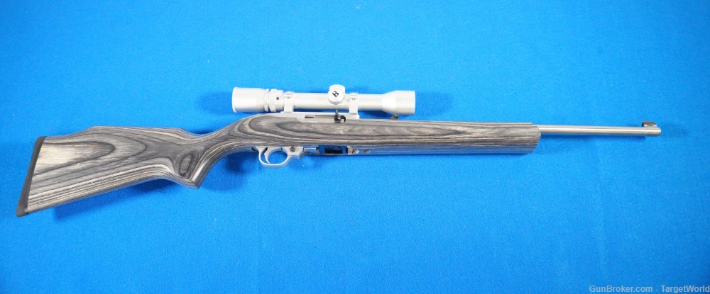 RUGER 10/22 STAINLESS STEEL WITH ORIGINAL ZYTEL BOAT PADDLE STOCK (19796)-img-0