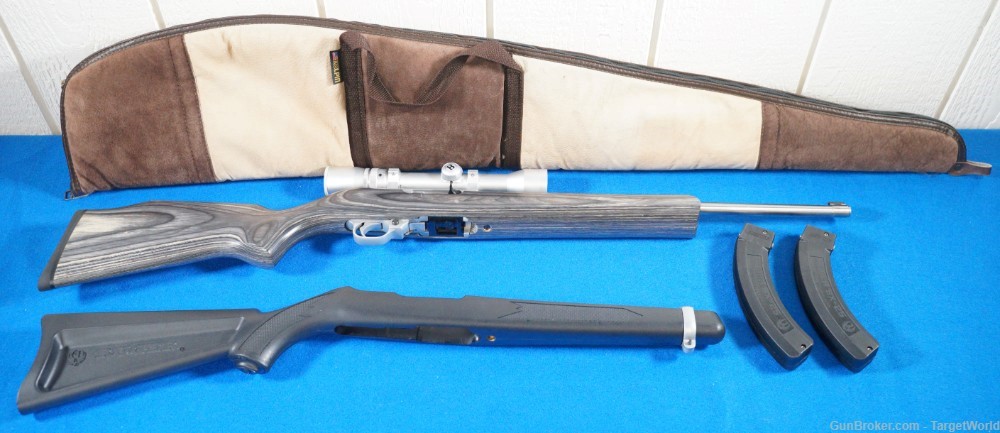 RUGER 10/22 STAINLESS STEEL WITH ORIGINAL ZYTEL BOAT PADDLE STOCK (19796)-img-48