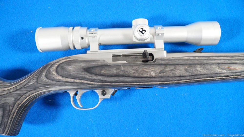 RUGER 10/22 STAINLESS STEEL WITH ORIGINAL ZYTEL BOAT PADDLE STOCK (19796)-img-7
