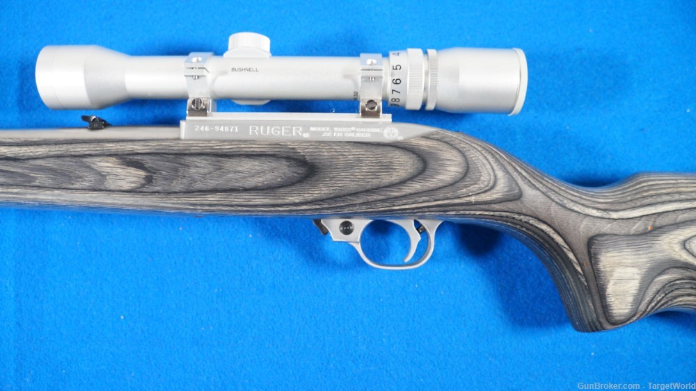 RUGER 10/22 STAINLESS STEEL WITH ORIGINAL ZYTEL BOAT PADDLE STOCK (19796)-img-3