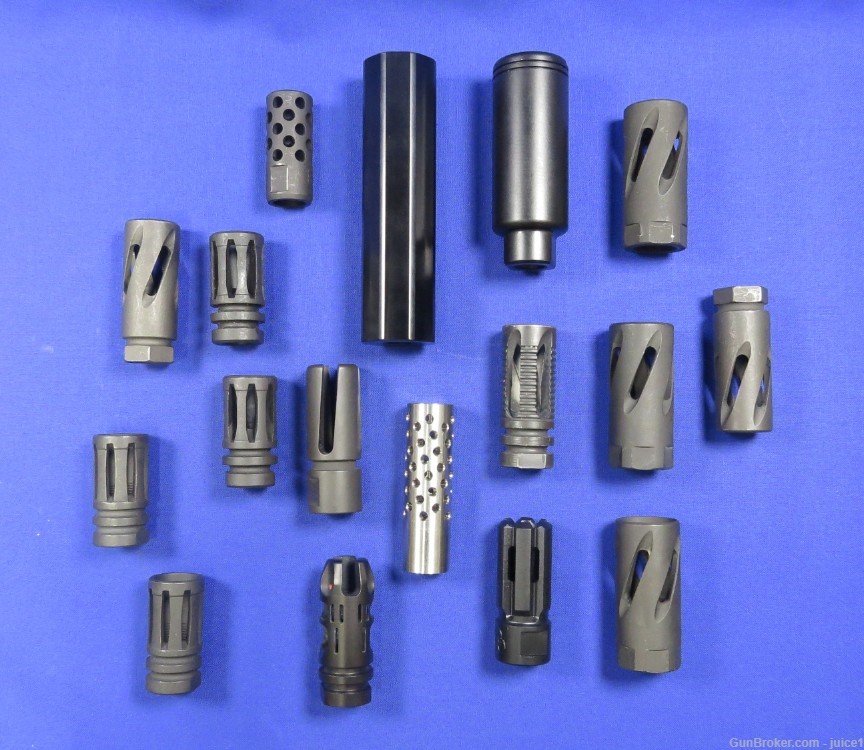 Lot of 17 Muzzle Devices - AR15 AR10 - Black Rain Ordnance, Epsilon, & More-img-0