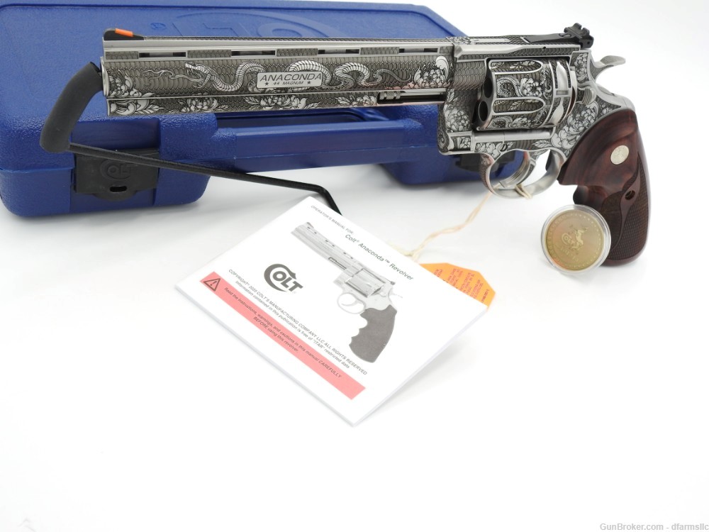 Extremely Rare Collectible Stunning Custom Engraved Colt Anaconda 8" 44 MAG-img-1