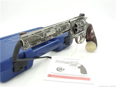Extremely Rare Collectible Stunning Custom Engraved Colt Anaconda 8" 44 MAG