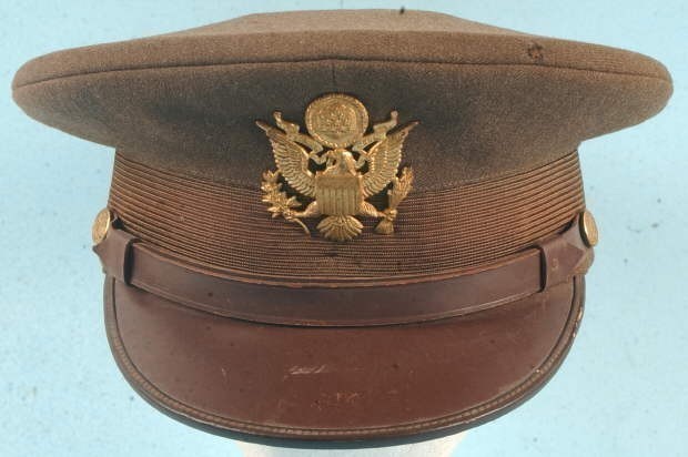 US WWII ARMY OFFICER VISOR CAP-img-0