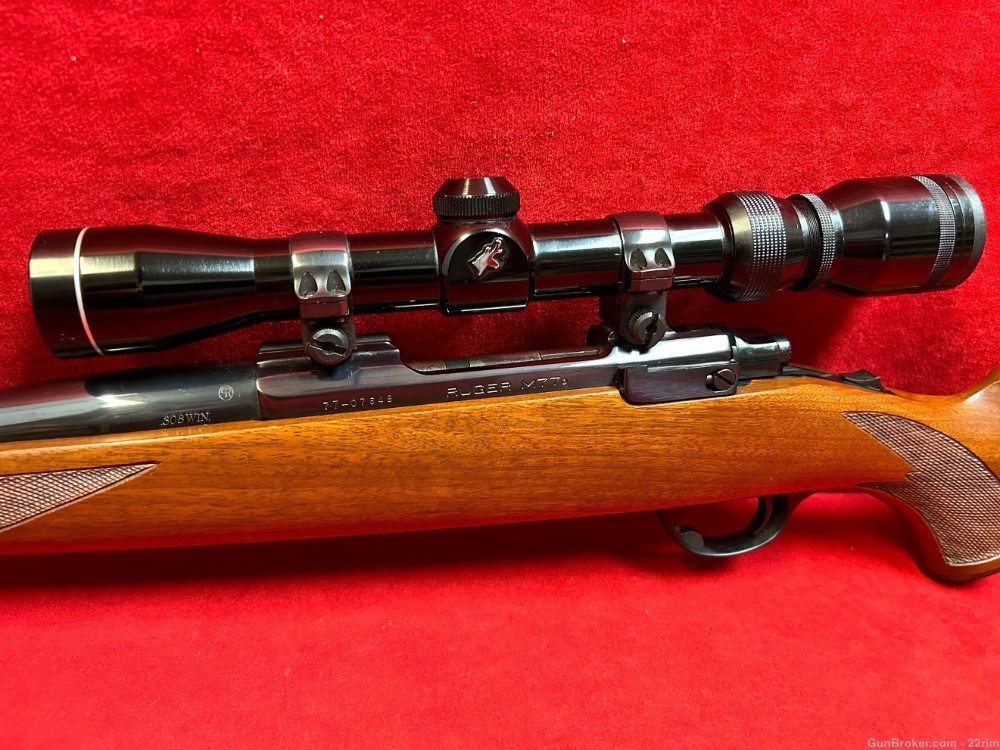 Ruger M77, .308 Win, Tang Safety, 1982, Scope & Rings, Mint-img-4