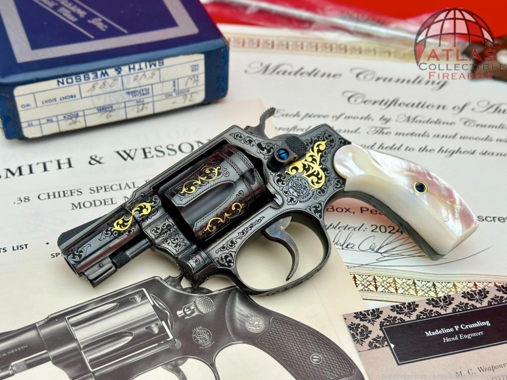 Smith & Wesson Model 36 Chiefs .38 Special |*MASTER ENGRAVED - GOLD INLAY*|-img-0