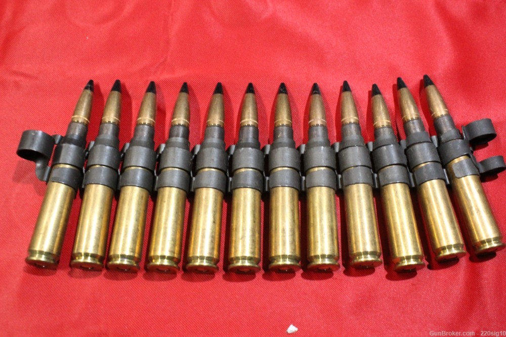 50 BMG 12 Rounds Linked Black Tip WW2 Armor Piercing -img-0