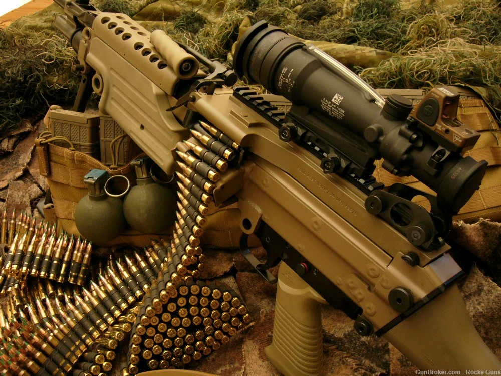 FN FNH M249 SAW M249S TRIJICON M249 OPTICS BELTED AMMO SOCOM RMR DARK EARTH-img-1