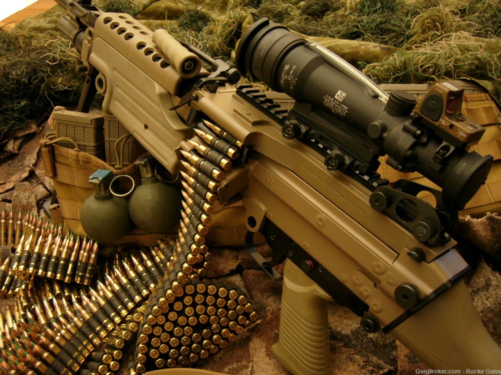 FN FNH M249 SAW M249S TRIJICON M249 OPTICS BELTED AMMO SOCOM RMR DARK EARTH-img-2