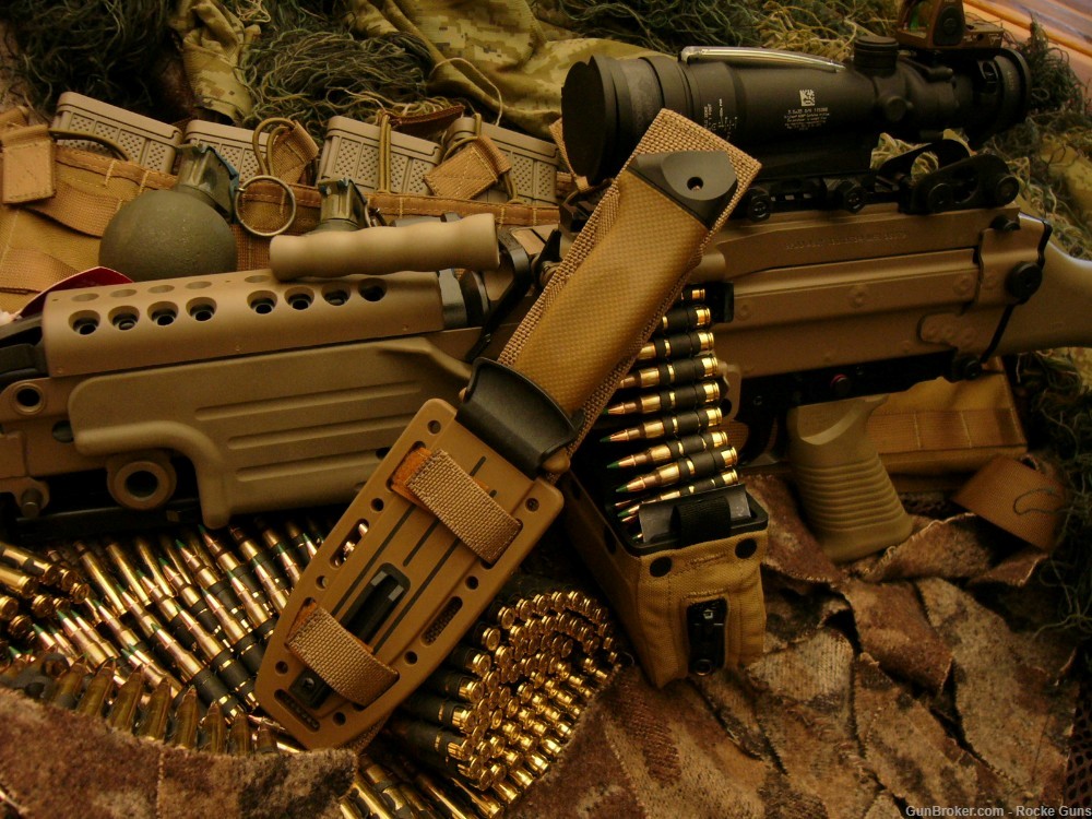 FN FNH M249 SAW M249S TRIJICON M249 OPTICS BELTED AMMO SOCOM RMR DARK EARTH-img-61
