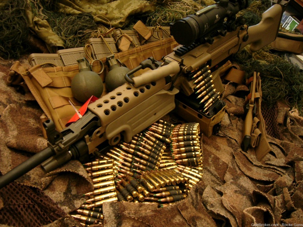 FN FNH M249 SAW M249S TRIJICON M249 OPTICS BELTED AMMO SOCOM RMR DARK EARTH-img-59