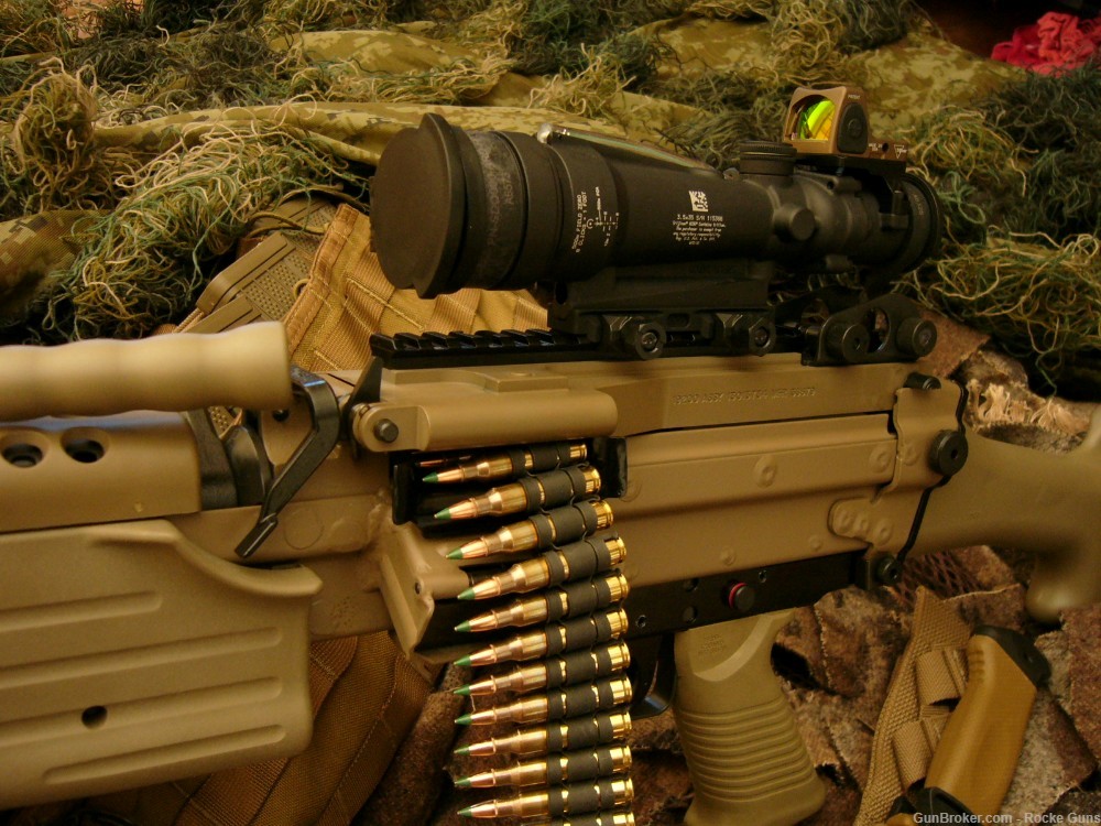 FN FNH M249 SAW M249S TRIJICON M249 OPTICS BELTED AMMO SOCOM RMR DARK EARTH-img-5