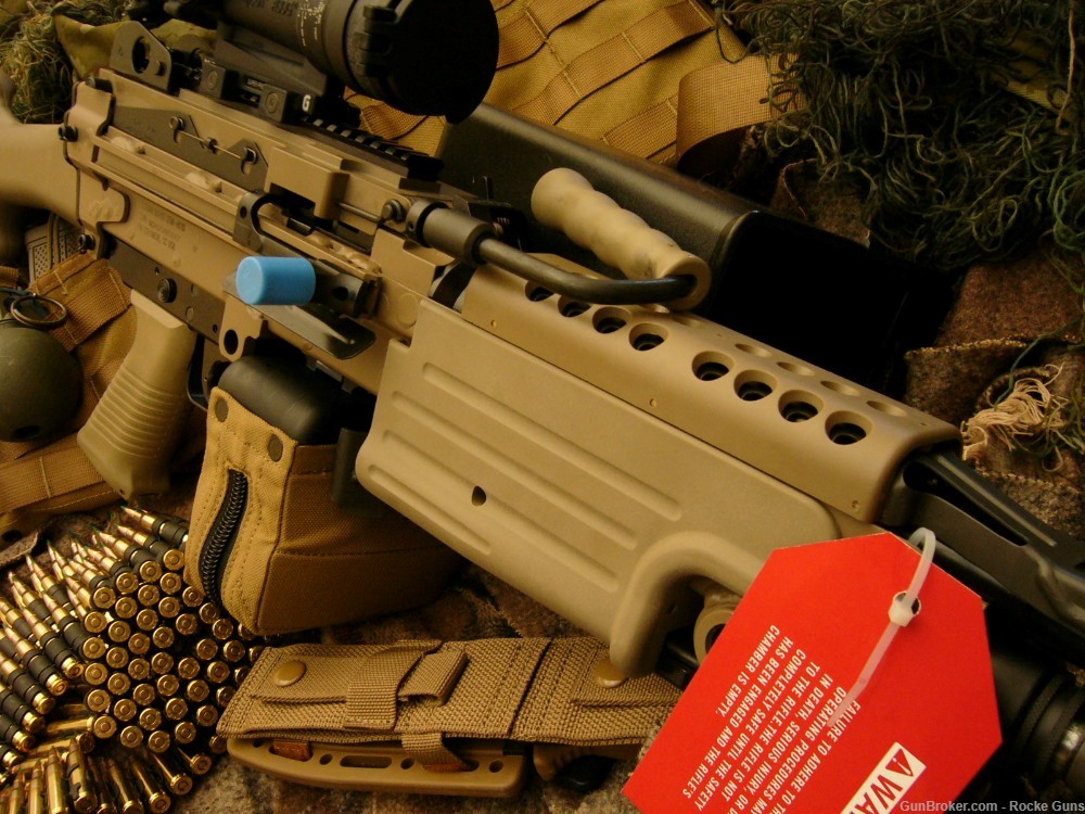 FN FNH M249 SAW M249S TRIJICON M249 OPTICS BELTED AMMO SOCOM RMR DARK EARTH-img-41