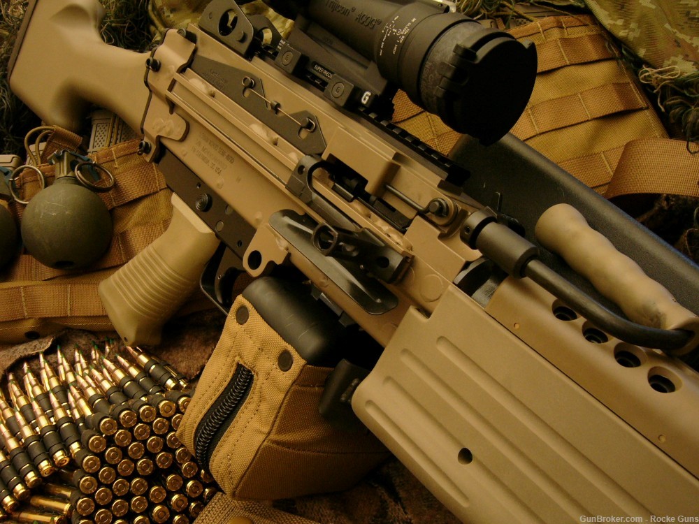 FN FNH M249 SAW M249S TRIJICON M249 OPTICS BELTED AMMO SOCOM RMR DARK EARTH-img-44