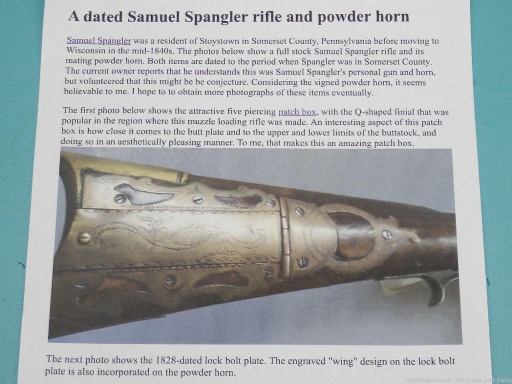  Pennsylvania Long Rifle, 1823 by Samuel Spangler .36cal percussion 40"bbl-img-45