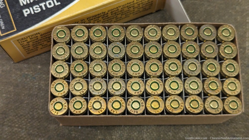 Vintage Century 7.63 Mauser ammo, FNM (Port) made,  50 round box, -img-3