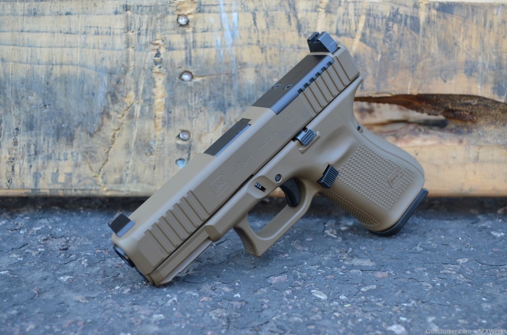 Glock 23 Gen 5 MOS X-Werks Glock FDE Trijicon Suppressor HT OR NS G5-img-1