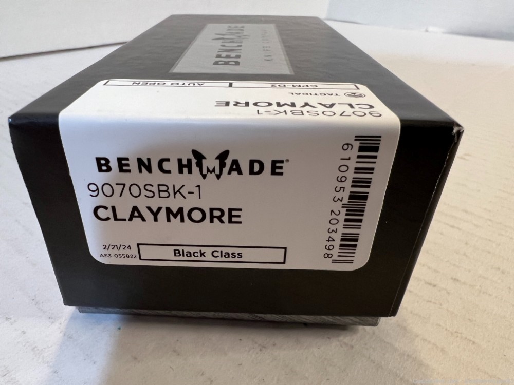Benchmade 9070SBK-1 Claymore AUTO Folding Knife 3.6" CPM-D2 NIB!-img-1