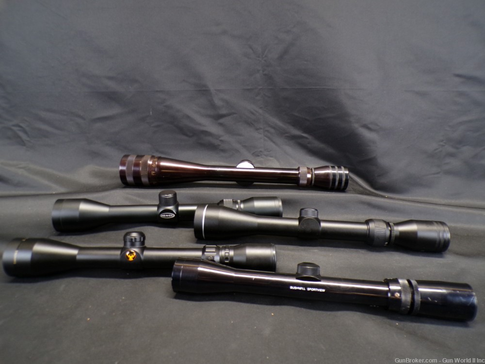 Lot of Five (5) Rifle Scopes (Redfield, Weaver, Tasco, Simmons, Bushnell)-img-0