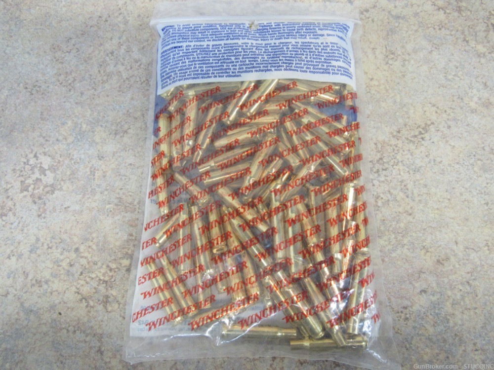 Winchester 222 Rem rifle brass, New/Unfired/Sealed, 100 count.-img-1