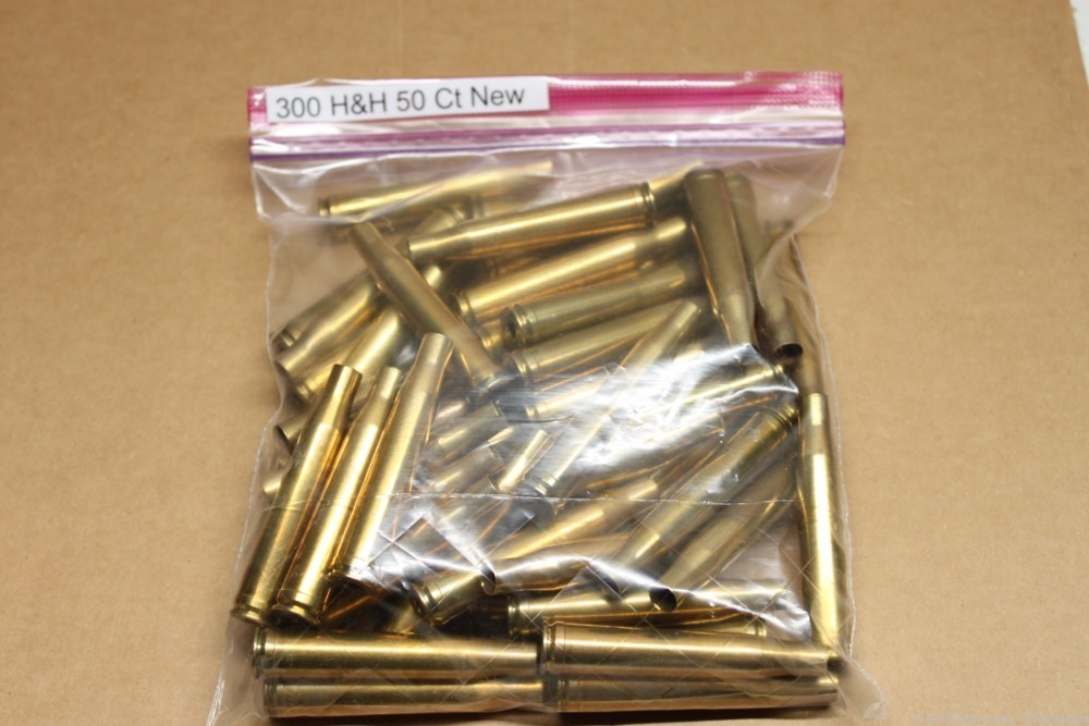 50 Ct NEW 300 H&H Magnum Brass shellcases RP Headstamp unprimed -img-0
