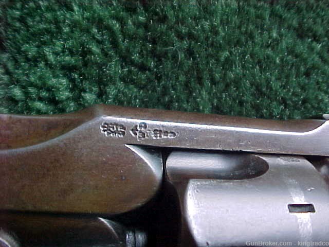 Antique WEBLEY MK l Topbreak Revolver 45 ACP Birdhead Wood Grips w Holster-img-5