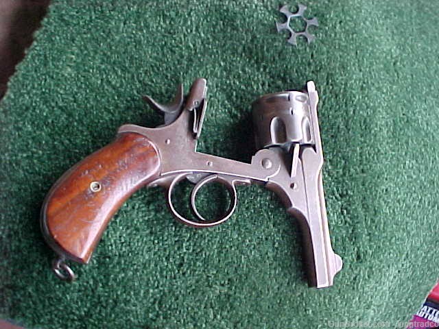 Antique WEBLEY MK l Topbreak Revolver 45 ACP Birdhead Wood Grips w Holster-img-13