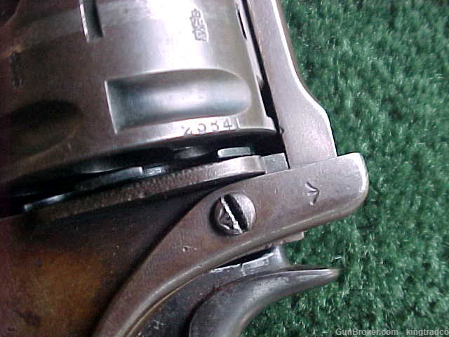Antique WEBLEY MK l Topbreak Revolver 45 ACP Birdhead Wood Grips w Holster-img-10