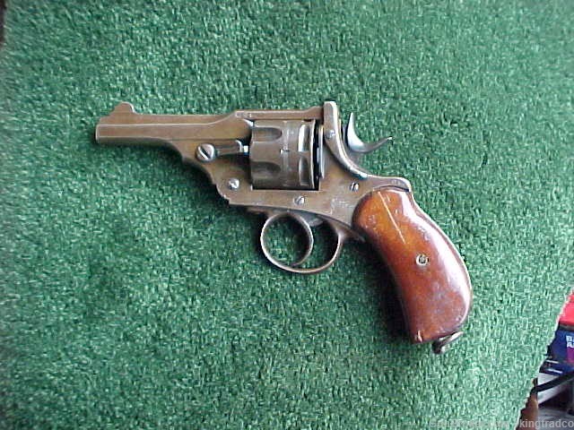 Antique WEBLEY MK l Topbreak Revolver 45 ACP Birdhead Wood Grips w Holster-img-2