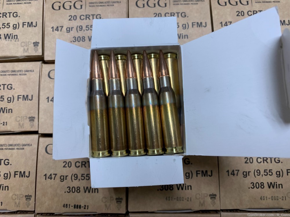 GGG .308 win 600 rounds rifle ammo 147gr fmj-img-10