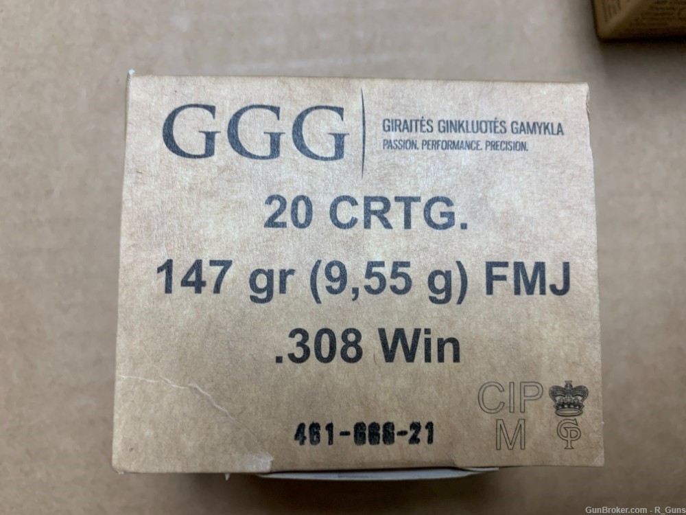 GGG .308 win 600 rounds rifle ammo 147gr fmj-img-6