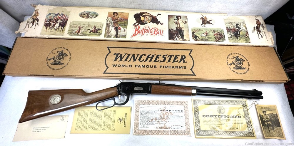 "RARE" Winchester 94 buffalo bill  30-30 lever action rifle w/original box -img-0