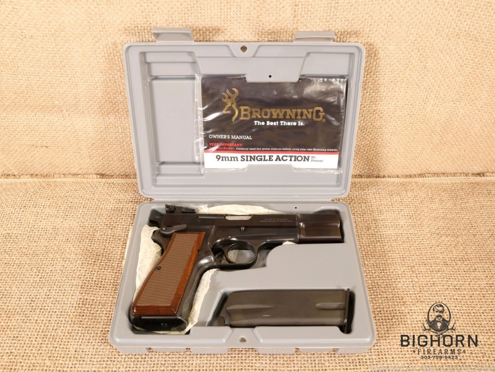 Browning Hi-Power Semi-Auto 9mm Pistol, Belgian Made w/Target Sights PENNY*-img-1