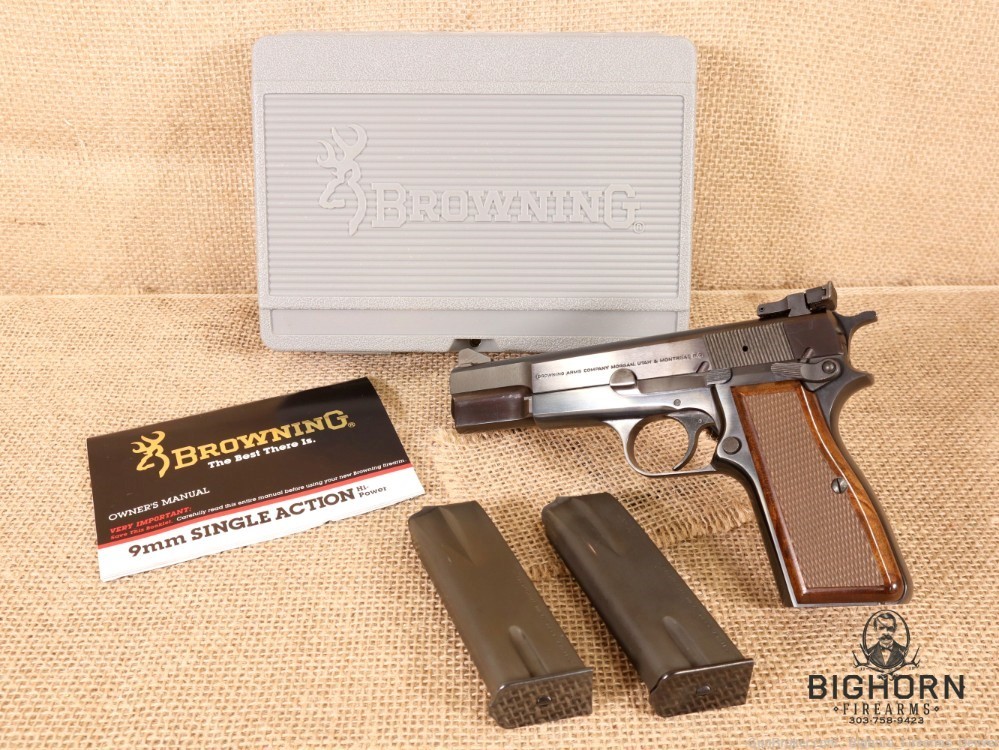 Browning Hi-Power Semi-Auto 9mm Pistol, Belgian Made w/Target Sights PENNY*-img-2