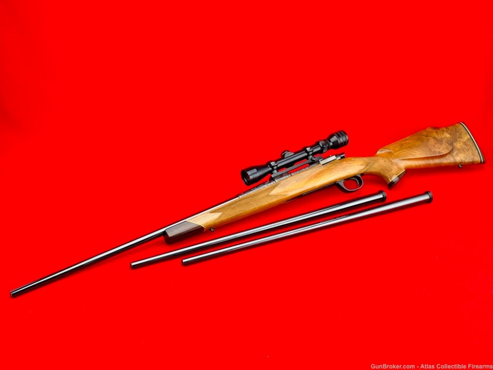 ORIGINAL Jackson Hole Arms Bolt Action Rifle *HAND ENGRAVED - 3 BARREL SET*-img-2