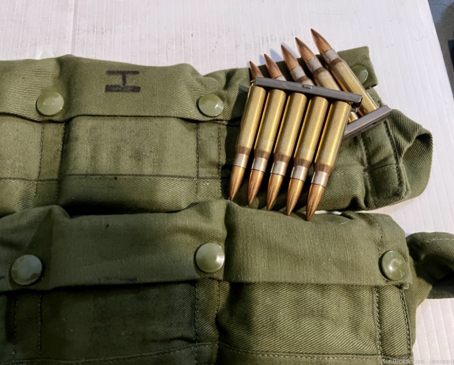 Hirtenberger 7.62X51 .308 Ammunition in Bandoleers, 150 rounds-img-1