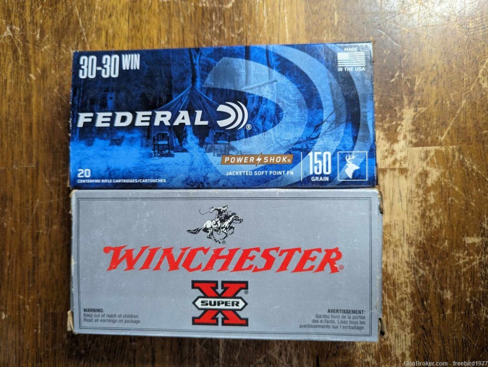 Federal & Winchester .30-30 Ammo, 150 gr. 30 rnds, No Reserve! Penny Start!-img-1
