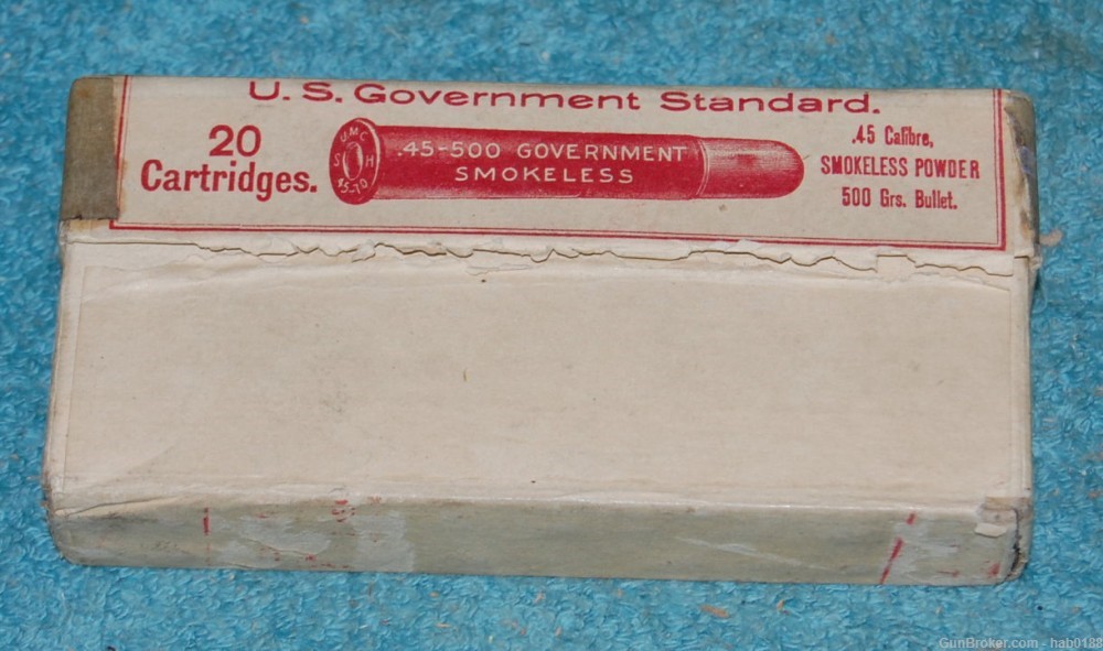  Vintage Full 2 Piece Box of Union Metallic Cartridge in 45-500 Gov't UMC-img-2