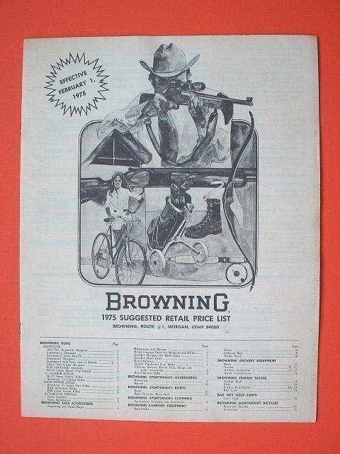 BROWNING OEM 1970s, 1980 & 1990s Retail Catalog Price Lists-img-2