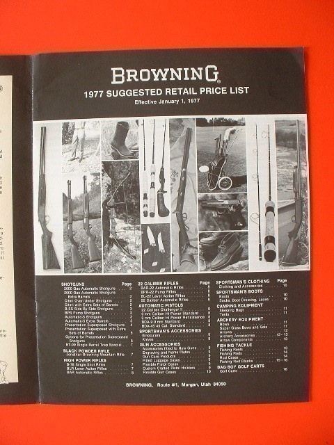 BROWNING OEM 1970s, 1980 & 1990s Retail Catalog Price Lists-img-4