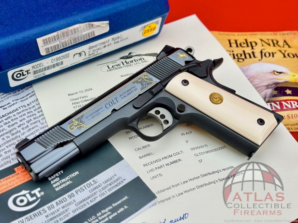 2010 Colt Government XSE 45ACP *LEW HORTON FACTORY ENGRAVED* 1 of 37 NIB!-img-0