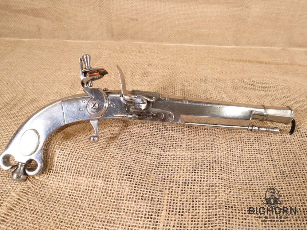 Scottish Highland Murdoch Replica Pistol, Polished Steel, Belt Clip-img-3