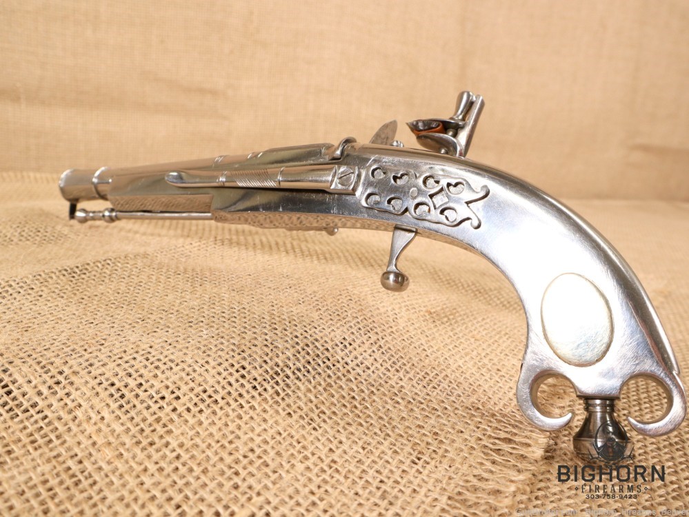 Scottish Highland Murdoch Replica Pistol, Polished Steel, Belt Clip-img-7