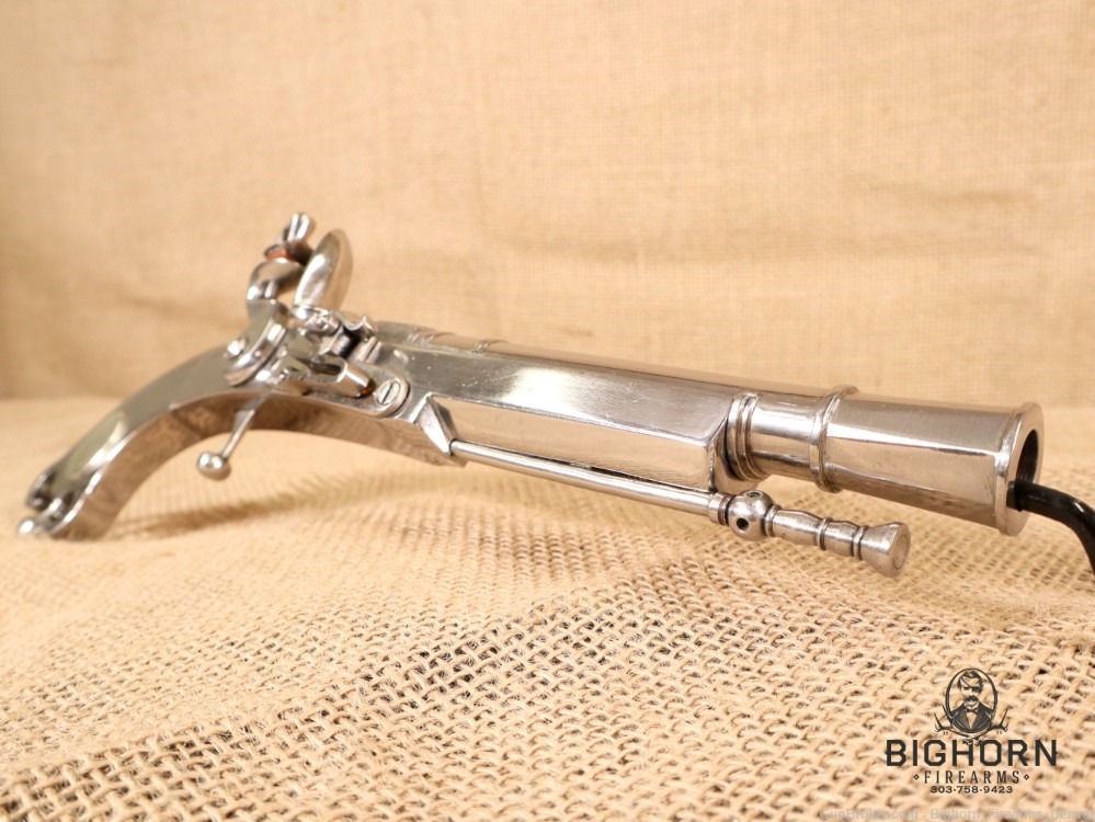 Scottish Highland Murdoch Replica Pistol, Polished Steel, Belt Clip-img-2